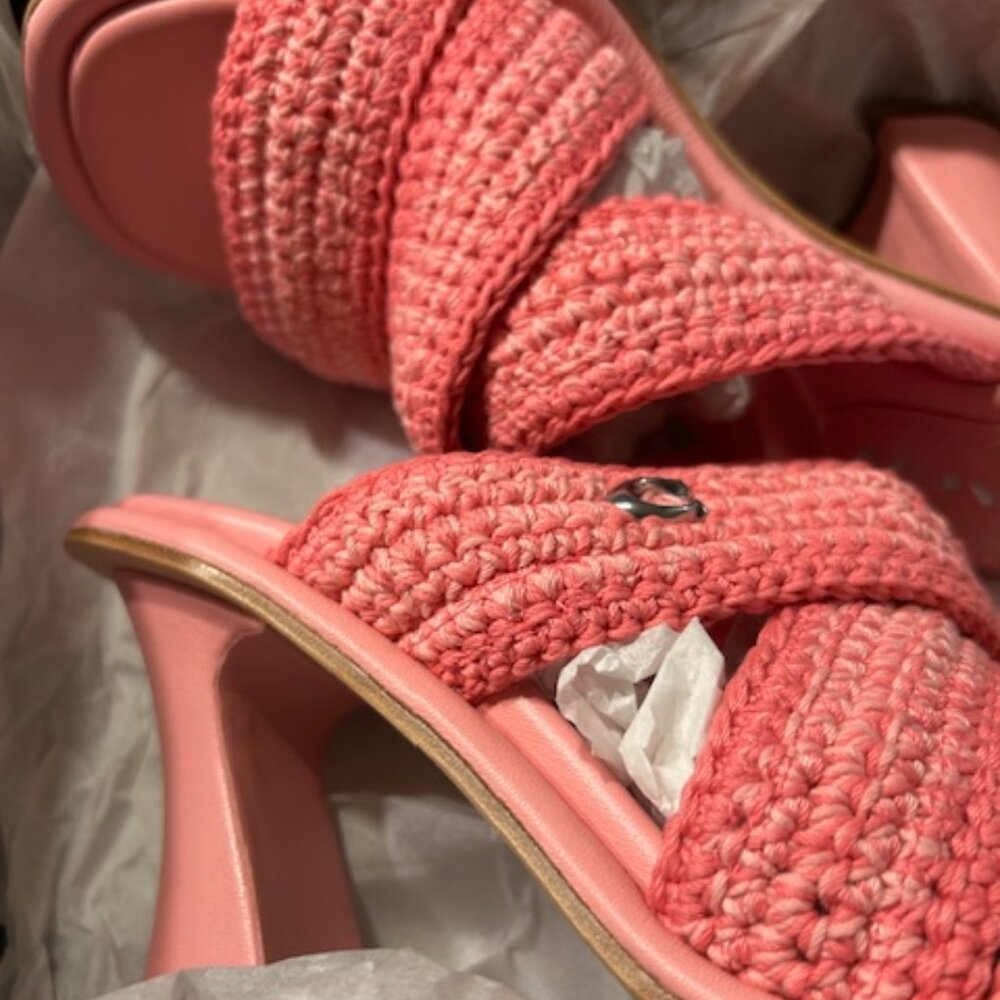 Coach Flower Pink Quintin Crochet Yarn Upper Sandal - Picture 2 of 13